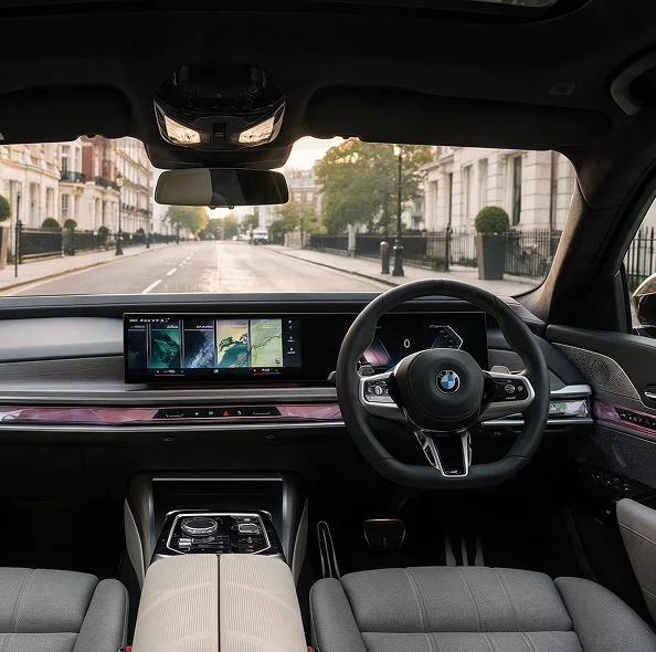 BMW i7 luxury electric chauffeur vehicle in London