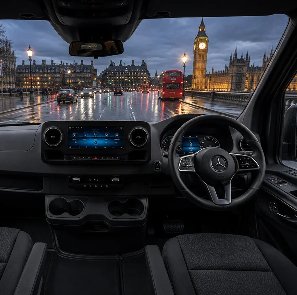 Mercedes Sprinter chauffeur vehicle for group travel in London
